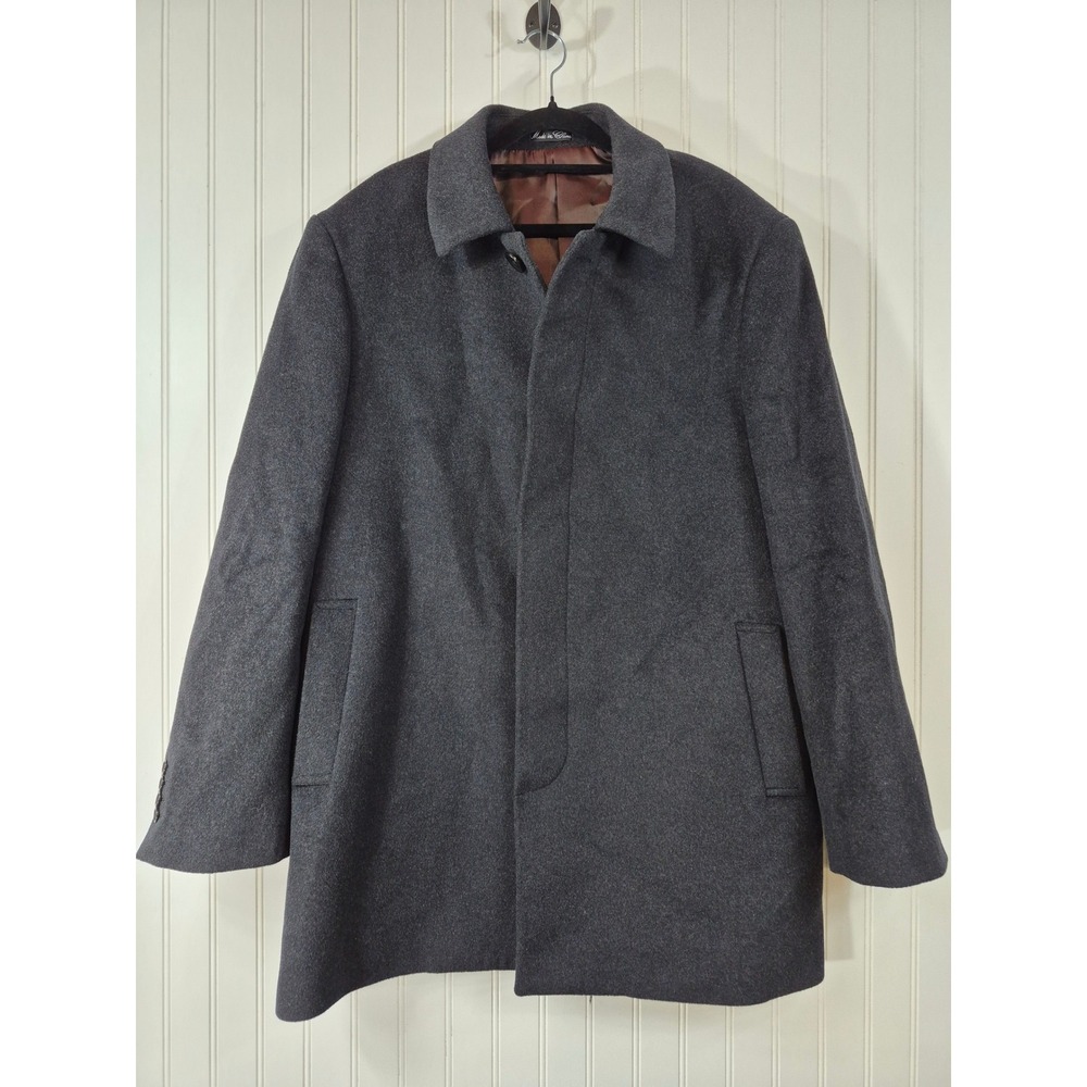Jean-Paul Germain Mens Charcoal Gray Wool Blend Car Coat Overcoat Size 42R